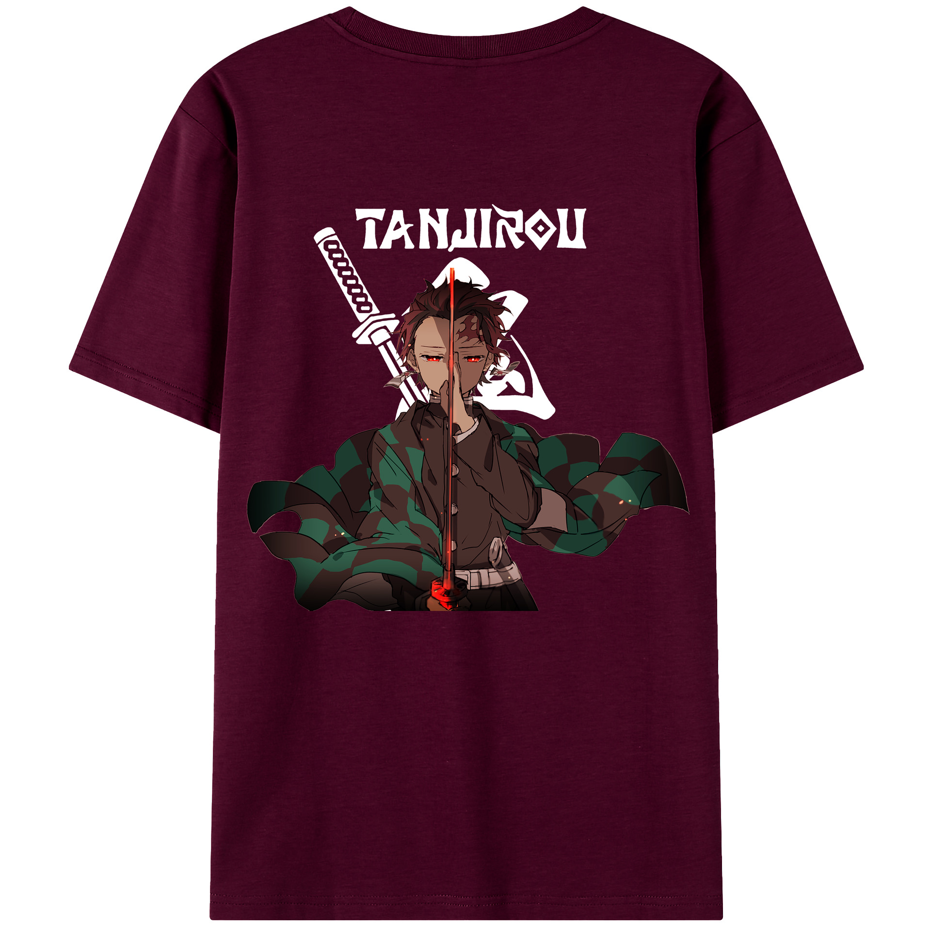 （画像用） 鬼滅の刃 竈門 炭治郎／かまど たんじろう Kamado Tanjirou レディース半袖Tシャツ(バックプリント)